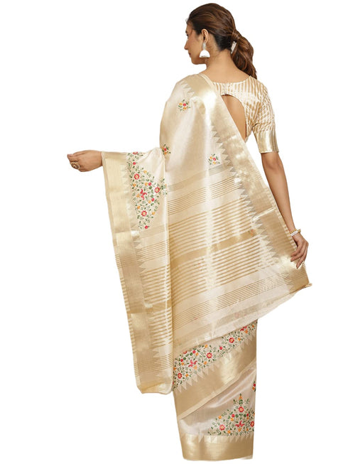 Vasthrlay Kasavu White Saree