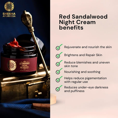 Shesha Ayurveda Red Sandalwood Skin Brightening & Night Repair Cream