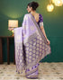 Vasthrlay Banarasi Jacquard Unstitched White Saree