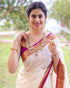 Vasthrlay Cream Banarasi Saree