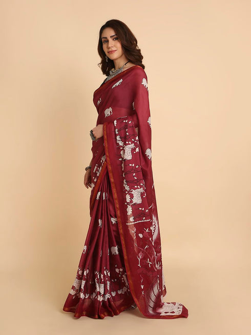Vasthrlay Lightweight Breathable Traditional Printed Saree