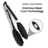 9-Inch Kitchen Tongs for Cooking with Silicone Tip, Black - 600F Heat-Resistant, Stainless Steel Locking Cooking Tongs Food Tongs for BBQ/Cooking/Salad/Serving Food, Heavy Duty, Non-Stick