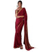 Vasthrlay Printed Tassels Unstitched Red Saree