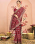 Vasthrlay Georgette Embroidery Unstitched Dark Green Saree