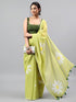 Vasthrlay Green1 Womens Ready To Wear One Minute Linen Fabric Saree