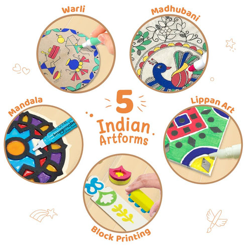 Imagimake Learn Indian Art Forms Arts and Craft DIY Kit for Kids
