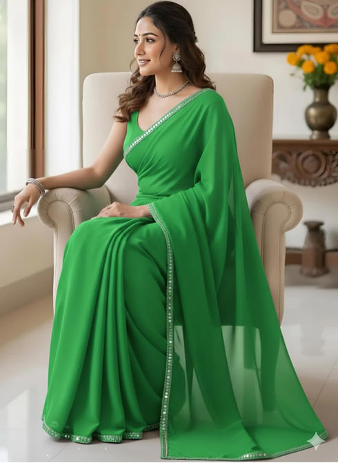 Vasthrlay Georgette Unstitched Ethnic Wear