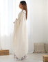 Vasthrlay Embroidery Scalloped Ivory Saree With Unstitched Blouse Piece