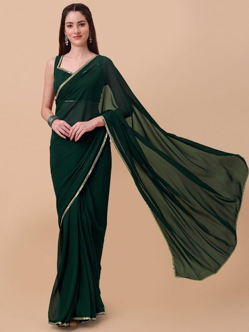 Vasthrlay Georgette Pleated Unstiched Ethnic Wear