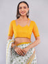 Vasthrlay White Floral Digital Print Linen Saree With Unstitched Blouse Piece