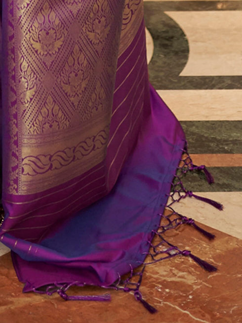 Vasthrlay Women's Kanjivaram Silk Unstitched Saree