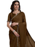 Vasthrlay Chinnon Chiffon Pista Saree
