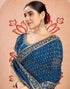 Vasthrlay Bandhani Embroidery Unstitched Rama Green Saree