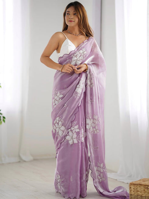 Vasthrlay Handcrafted Embroidered Contrast Rt Ethnic Wear