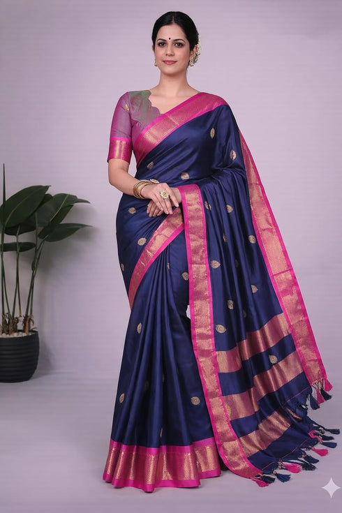 Vasthrlay Traditional Matching Unstitched Orangeblack