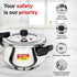 Prestige 3 Litre Stainless Steel Deluxe Alpha Svachh Outer Lid Pressure Cooker