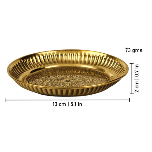 Traditional Handcrafted Brass Puja Plate 73g