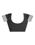 Vasthrlay Womens Jacquard Unstitched Black Saree
