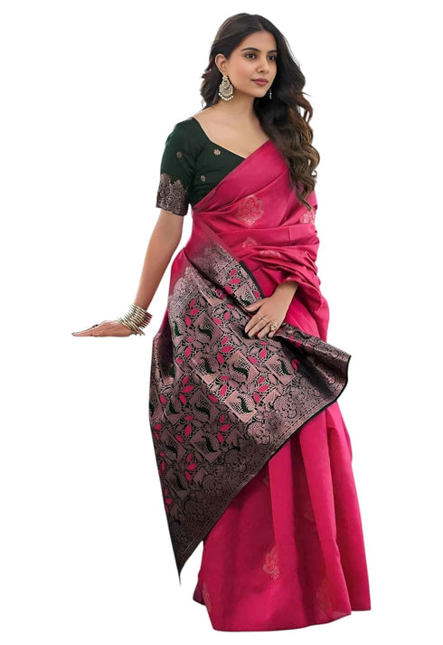 Vasthrlay Banarasi Traditional Sari Az Ys Somya Yellow Saree