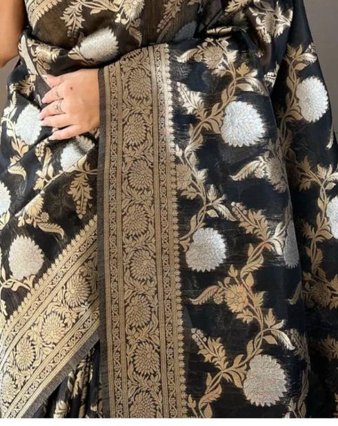 Vasthrlay Banarasi Unstitched Saree