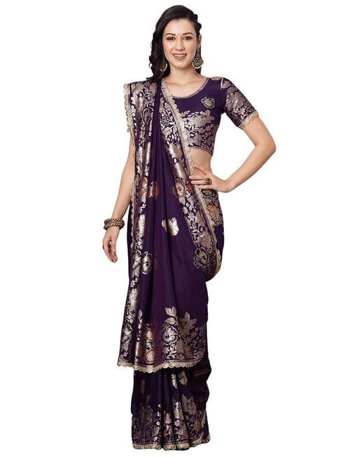 Vasthrlay Banarasi Weaving Red Saree