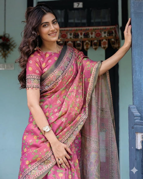Vasthrlay Printed Handloom Designer Unstitched