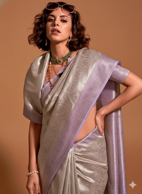 Vasthrlay Banarasi Unstitched Saree