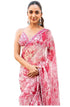 Vasthrlay Pink Georgette Unstitched Saree