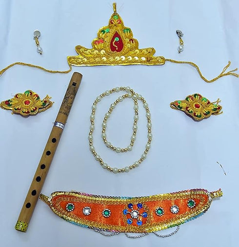 Janmashtmi Krishna Dress Costume Comfortable Set Of 8 Items