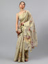 Vasthrlay Beige2 Heavy Zari Woven Silk Ethnic Saree With Unstitched Blouse