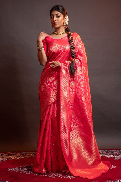 Vasthrlay Banarasi Unstitched Saree