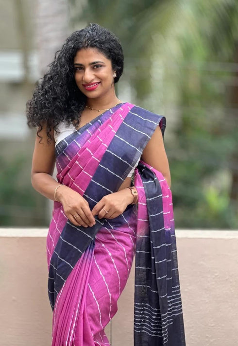 Vasthrlay Pink Handloom Saree