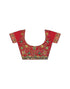 Vasthrlay Bandhani Printed Georgette Sequence Lace Scalloped Border Red Saree with Unstitched Blouse Piece
