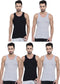 Dixcy Scott Cotton Rib Fabric Multi-Color Scoop Neck Sleeveless Men's Vests - Pack of 5 (#Victor-Derby-80 CM) (Color May Vary)
