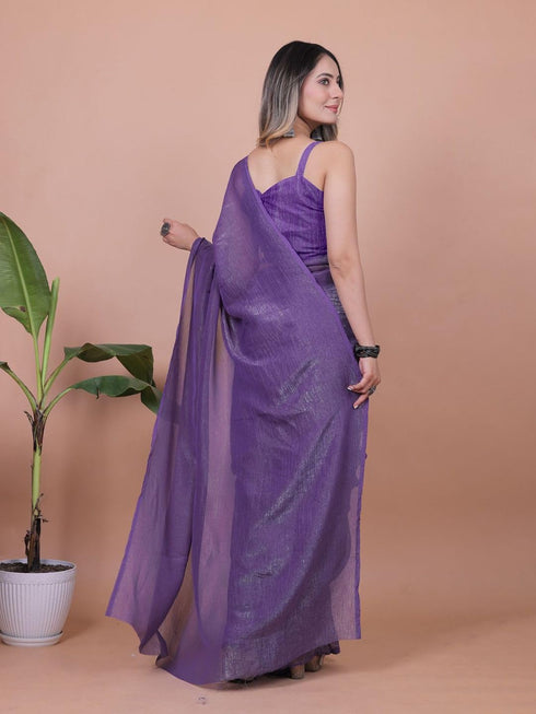 Vasthrlay Lavender Unstitched Saree