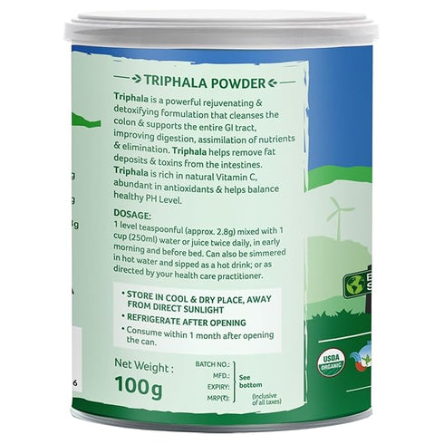 Organic India Triphala Powder box Powder