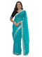 Vasthrlay Embroidery Scalloped Unstitched Navy Blue Saree