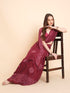 Vasthrlay Georgette Printed Unstitched Turquoise Saree