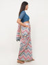 Vasthrlay Multicolour Multi Print Design Linen Ready To Wear Saree