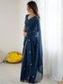 Vasthrlay Wine Georgette Saree