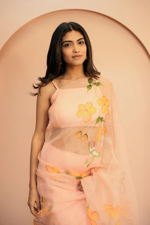 Vasthrlay Organza Painted Saree