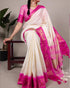 Vasthrlay Kanjivaram Saree Blouse Off White