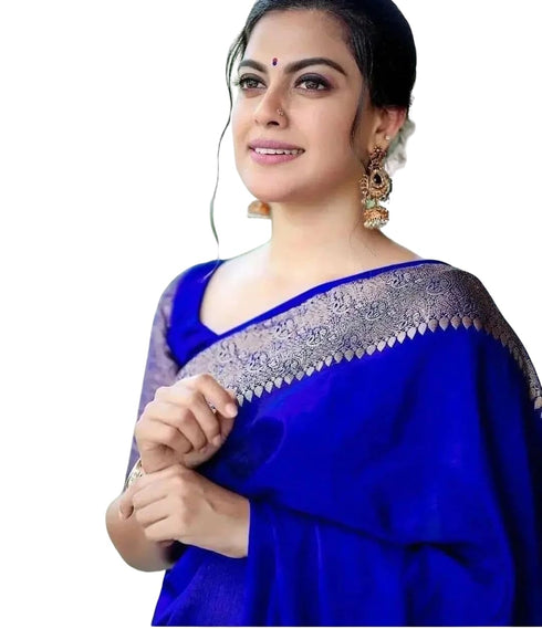 Vasthrlay Kanjivaram Kanchipuram Banarasi Yatri Saree With Blouse Piece