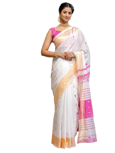 Vasthrlay Weaving White1 White Saree