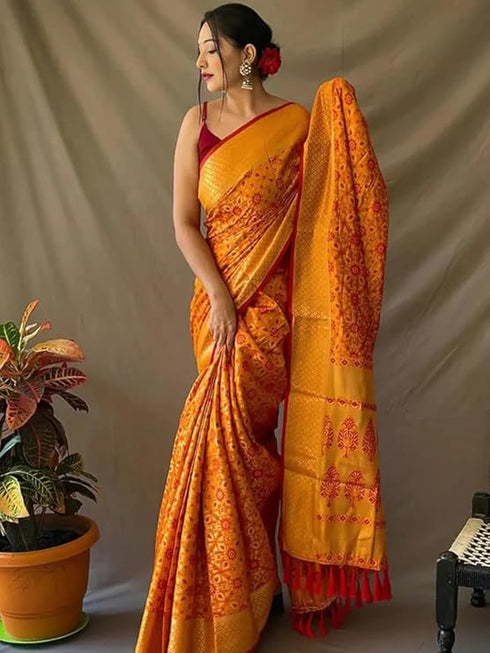 Vasthrlay Kanjivaram Patola Unstitched Ethnic Wear