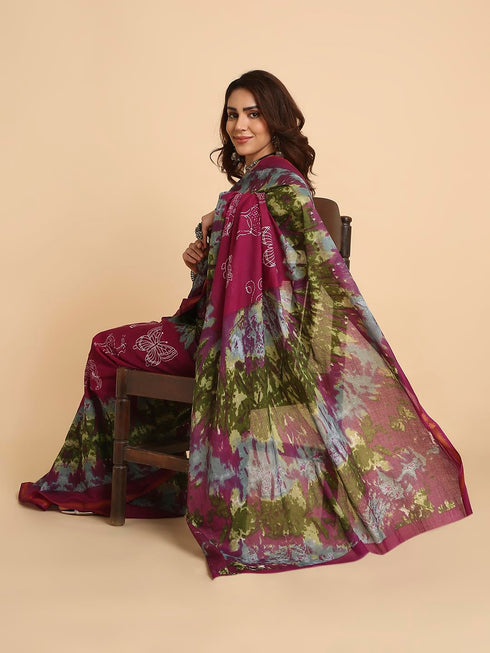 Vasthrlay Lightweight Breathable Traditional Printed Saree