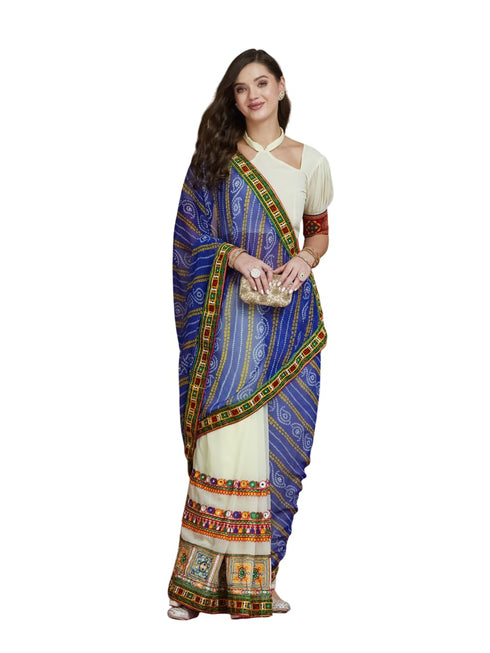 Vasthrlay Bandhani Embroidered Saree
