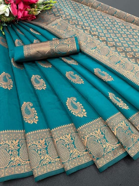 Vasthrlay Banarasi Kanjivaram Kanchipuram Shiv 1 Saree With Blouse Piece