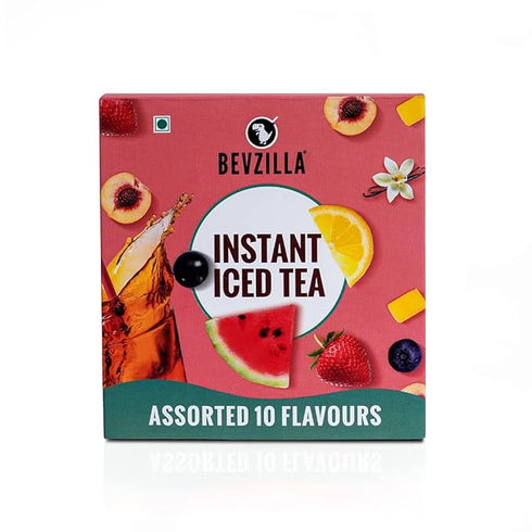 Bevzilla Iced Tea Powder Assorted 10 Flavours Pack