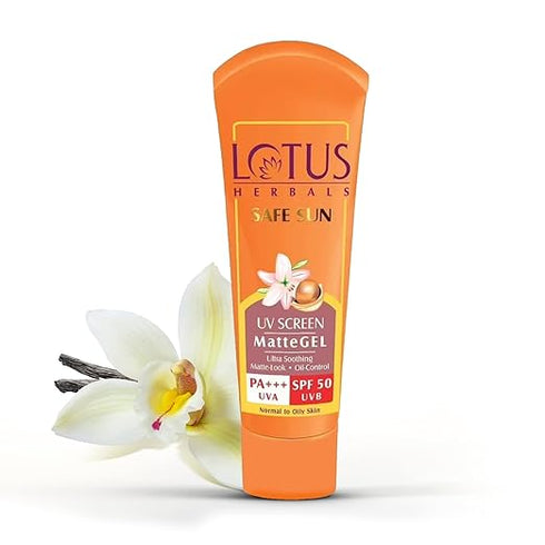 Lotus Herbals Safe Sun Uv Screen Matte Gel Spf 50| Pa+++